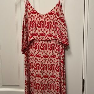 red and cream Ikat print sundress by Blu Moon, size 1